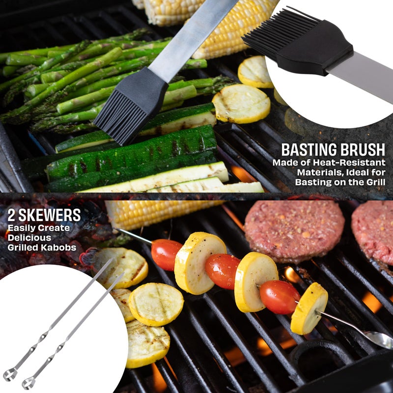 Home-Complete 16-Piece BBQ Grill Accessories Set - Barbecue Tool Kit with Aluminum Case for Home Grilling - Great Gift for Birthday or Fatherâ€™s Day by Home-Complete - Image 5